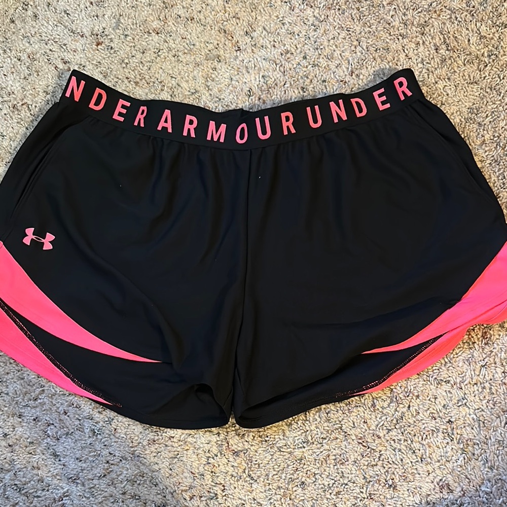 Under Armour Women's Athletic Shorts in Black and Pink